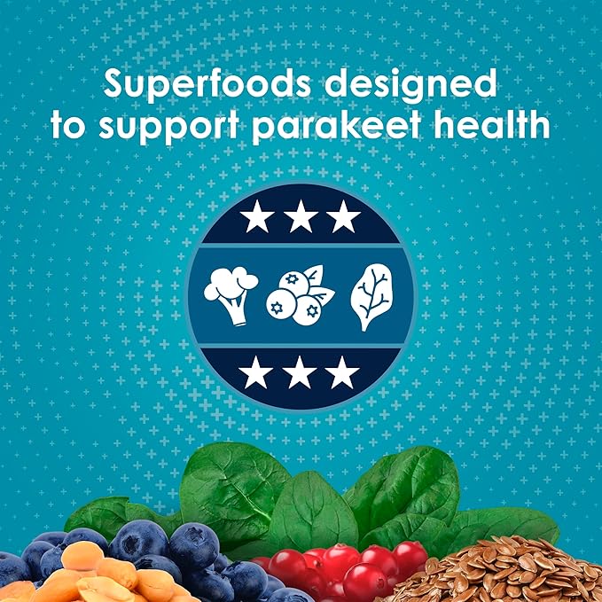 Kaytee Forti-Diet Pro Health Nourish+Protect Parakeet Food, Comprehensive Nutrition Backed by Science, Digestive Health, Immune Support, 25 pounds