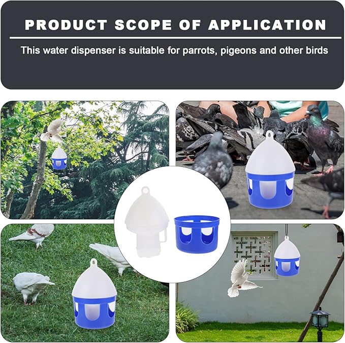 Mipcase of 2 Pigeon Water Feeder Bird Water Drinker Pigeon Drinker Plastic Feeder Dispenser