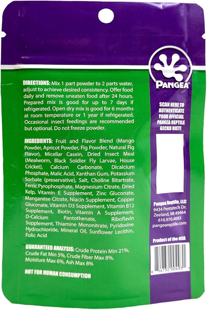 Pangea Gecko Diet Fig & Apricot Bundle - 2oz Fig & Insects and Apricot