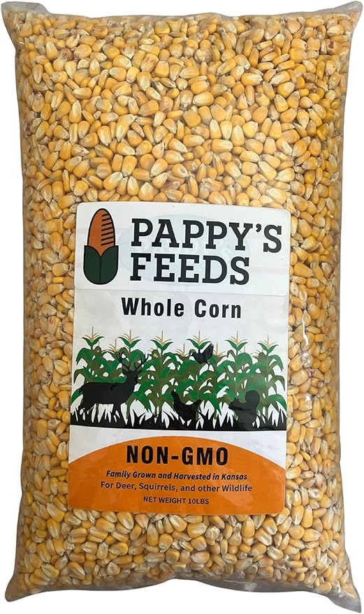 Pappy's Feeds Non-GMO Whole Corn Feed for Squirrels, Birds, Chickens, and All Other Wildlife 10lbs