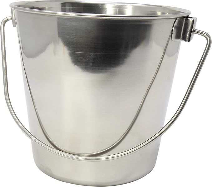 800100 2 Quart Stainless Steel Pail Bonka Bird Toys Durable Shiny Pets Food Water Liquid Treat Feed