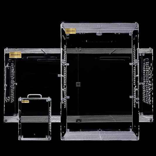 GuineaLoft™ Custom Acrylic Bird Cage (Model-ET2) - Crystal Clear, Custom Sizes from Small to Extra Large, Optional Divider, Name Plate, UV Background, Accessories - Visit the GuineaLoft Store