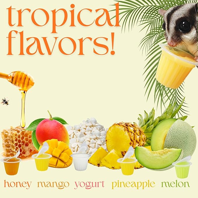 Nectar Pods (Honey) - Calcium-Fortified Jelly Fruit Treat - Sugar Gliders, Marmosets, Squirrels, Parrots, Cockatiels, Parakeets, Lovebirds, Conures, Hamsters, Geckos, Kinkajous & Other Small Pets…