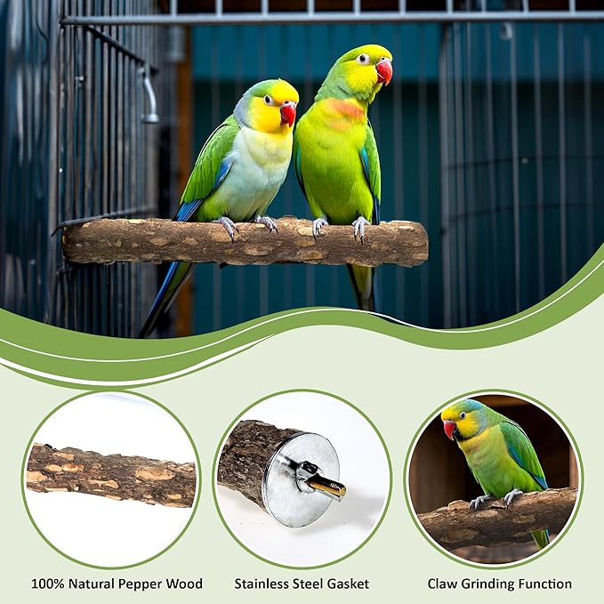 8pcs Natural Bird Perches for Cage, 5.9“ Small Wood Bird Perch for Parakeet/Cockatiel, Bird Cage Stick, Bird Branches for Cages, Birdcage Accessories for Parrot Conure