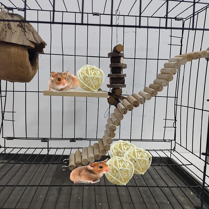 Tfwadmx 10 Pcs Willow Ball, Bird Foraging Toys, Small Animal Chew Toy Activity for Parrot Macaw Hamster Guinea Pig Rat Parakeet Cockatiels Conure Finch Budgerigar Lovebird