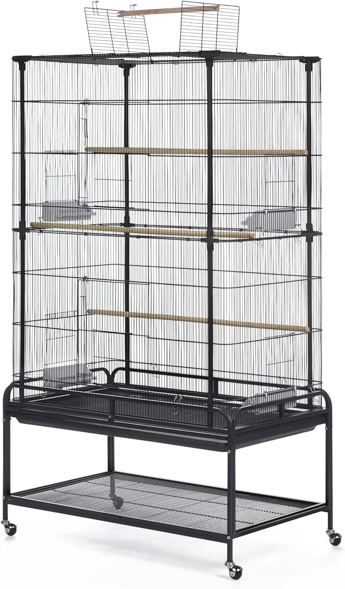 Prevue Pet Products Playtop Flight Bird Cage with Stand - F085, Black