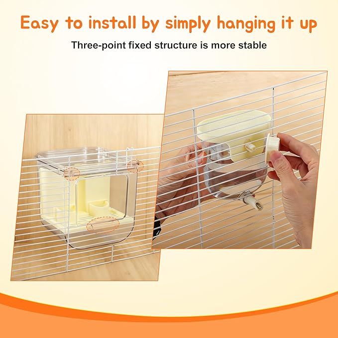 No Mess Bird Feeder Water Dispenser Set, Multifunctional Seed Feeder, Easy Cleanup Bird Cage Accessories, Beige, White, 1 Set