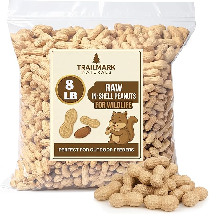 8 LB - Raw Peanuts For Squirrels, Raw In Shell Peanuts For Birds and Wildlife- Squirrel Food, Wild Bird Seed - Grown in The USA