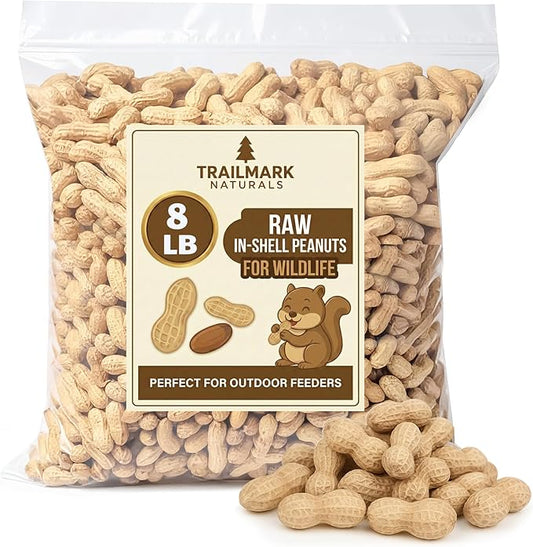 8 LB - Raw Peanuts For Squirrels, Raw In Shell Peanuts For Birds and Wildlife- Squirrel Food, Wild Bird Seed - Grown in The USA