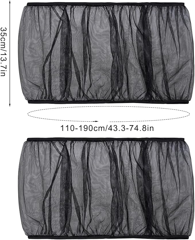 Fengek 2 Pcs Adjustable Bird Cage Cover & Seed Catcher Net - Stretchy Bird Cage Accessories for Night Cover & Seed Guard (Black, XL)