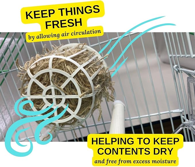 Plastic Nesting Material Holder for Birds - Durable Aviary Accessory and Guinea Pig Food Holder - Nesting Material Dispenser for Bird Breeding and Aviary Use, Small Pet Feeder. (10 articles)