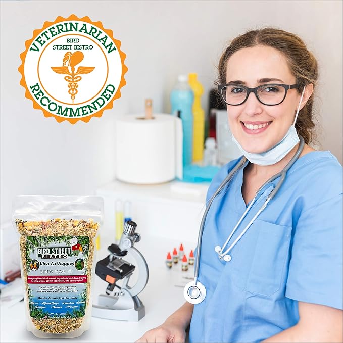 Bird Street Bistro Parrot Food - Parakeet & Cockatiel Food - Cooks in 3-15 min with Natural Grains, Legumes, Non-GMO Fruits, Vegetables & Health-Oriented Spices
