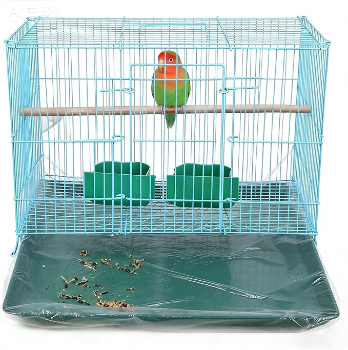 50PCS Disposable Bird Cage Liners 34" X 22" Animal Clear Plastic Rabbit Bird Cage Liner Bag for Finches Canaries Cockatiels Birdcage