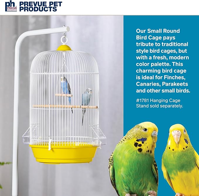 Prevue Hendryx SP31999Y Classic Round Bird Cage, Yellow, 1/2"