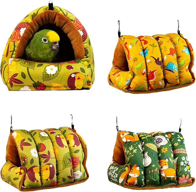 Fashion Pet Bird Parrot Cages Warm Hammock Tent Bed Hanging Cave for Sleeping Small Bird Cage Accessories Bird House