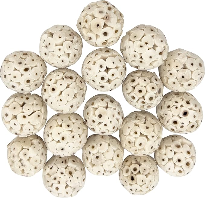 5124 Mini Sola Balls Pk18 - Handcrafted Soft sola Wood Bird Foraging Foot Toys, Small Size chewable Balls, Lightweight, Conditions Beaks and feet, Delightful for Small Size Pet Birds