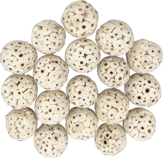 5124 Mini Sola Balls Pk18 - Handcrafted Soft sola Wood Bird Foraging Foot Toys, Small Size chewable Balls, Lightweight, Conditions Beaks and feet, Delightful for Small Size Pet Birds