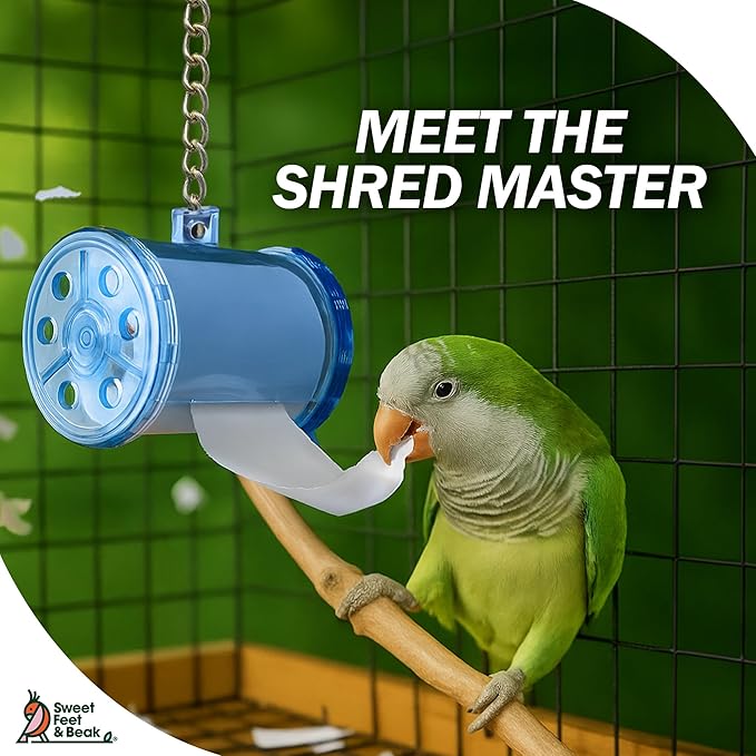 Sweet Feet & Beak Shred Master - Perfect Bird Cage Toy for All Birds - Shredding & Engagement - Safe, Non-Toxic, Easy to Install Parrot Cage Accessories - Large