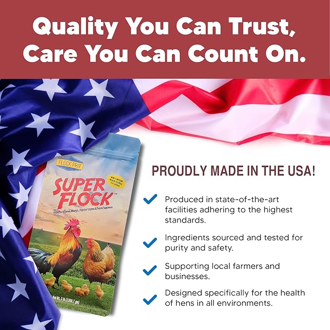 Super Flock Pro Boost Probiotic - Probiotics, Vitamins, Minerals and Electrolytes for Chickens | Chicken Vitamins and Supplements for All Poultry - 3lb