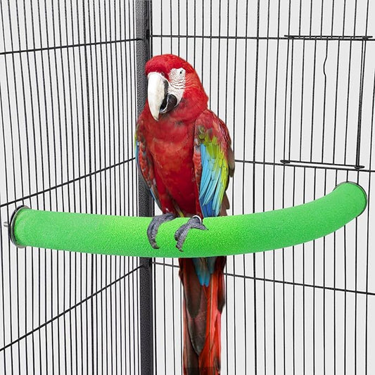 FrgKbTm U Shape Parrot Perch Stand Toy Bird Platform Sand Paw Grinding Clean Stick Exercise Conure Budgie Cockatiel Cage Accessories (Green-Corner)