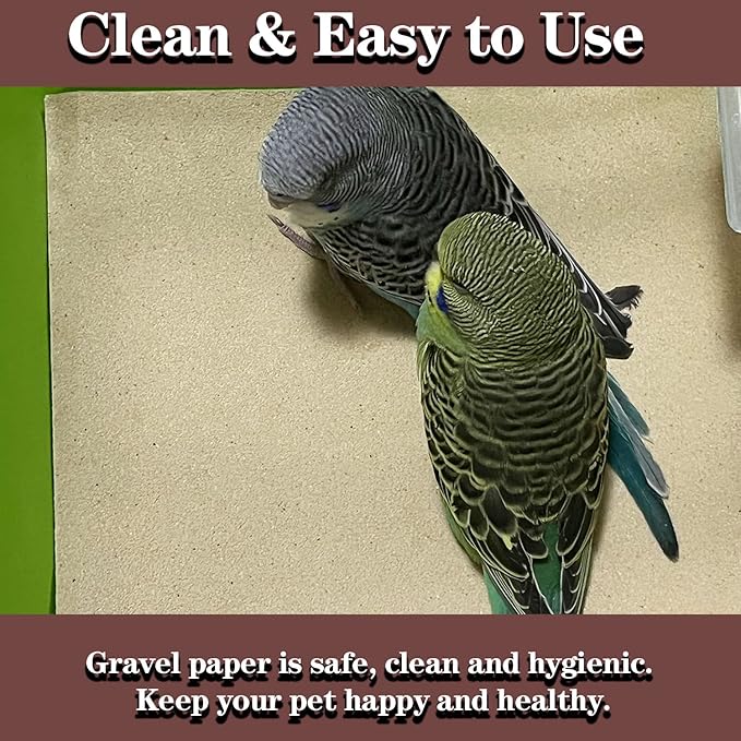 40pcs Gravel Liner Paper for Bird Cage, 11 x 17 inch Birdcage Liner Bedding Calcium Paper Special for Bird Cage in Sea Sand Pick Your Size (40)