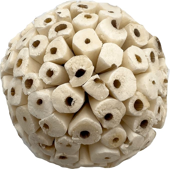 5103 Big Sola Bird Balls Pk9 - Handmade Natural Wood Bird Foot Toys, Crafted from air Dried sola Wood, Superb Foraging Toys, Easy to chew Apart, Lightweight, Great for Medium and Large Size Birds