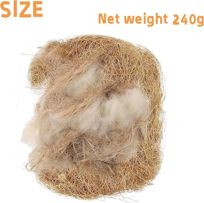 240G/8.5OZ Bird Nesting Material, Natural Mixing Nesting Material Pad for Bird Nest, Bird Nest Bedding Bird Nest Building Materials and Hideouts Supplies for Cage Garden Tree Trunk