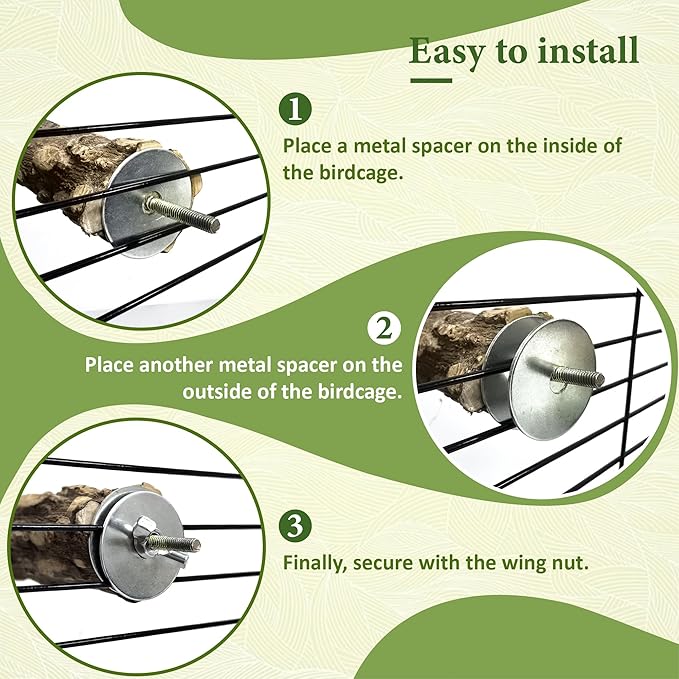 8pcs Natural Bird Perches for Cage, 5.9“ Small Wood Bird Perch for Parakeet/Cockatiel, Bird Cage Stick, Bird Branches for Cages, Birdcage Accessories for Parrot Conure