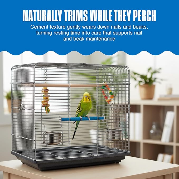 Penn-Plax Bird-Life Cement Trimmer-Perch, Naturally Trims Nails & Beak - Easy-Mounting Bird Perch Stand for Cages - Great for Parrots, Cockatoos, Macaws, Medium & Large Birds - Purple, 10 Inch