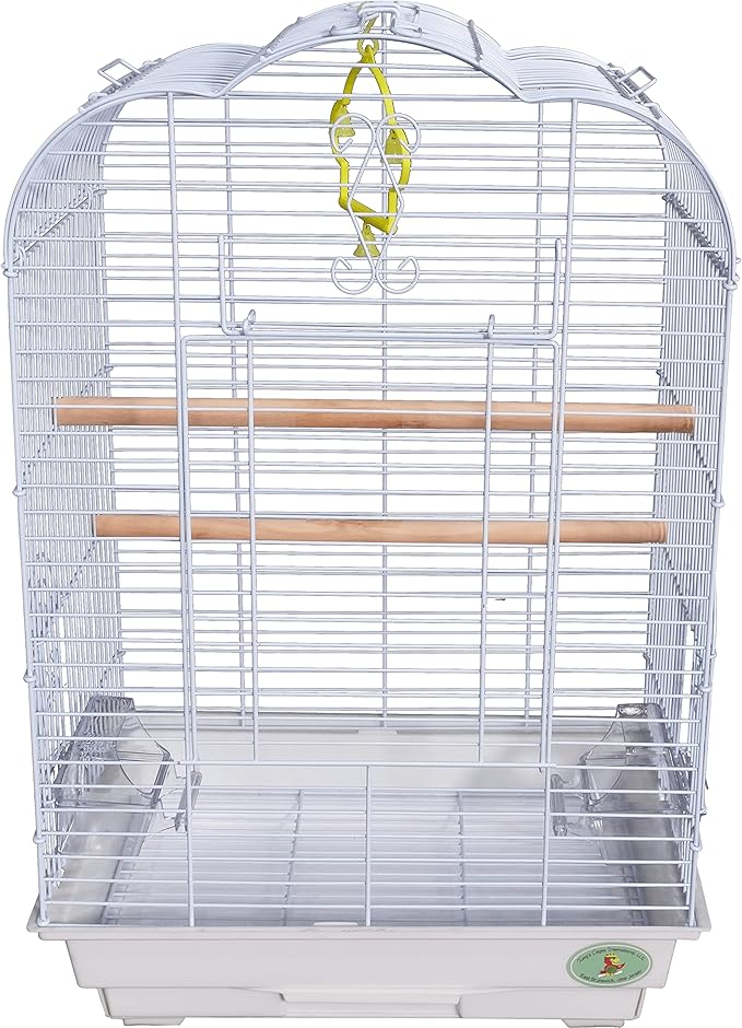 King's Cages ES 1814 03 18" W x 14" D x 22" H Bird cage Toy Toys Cockatiels Canaries (White)