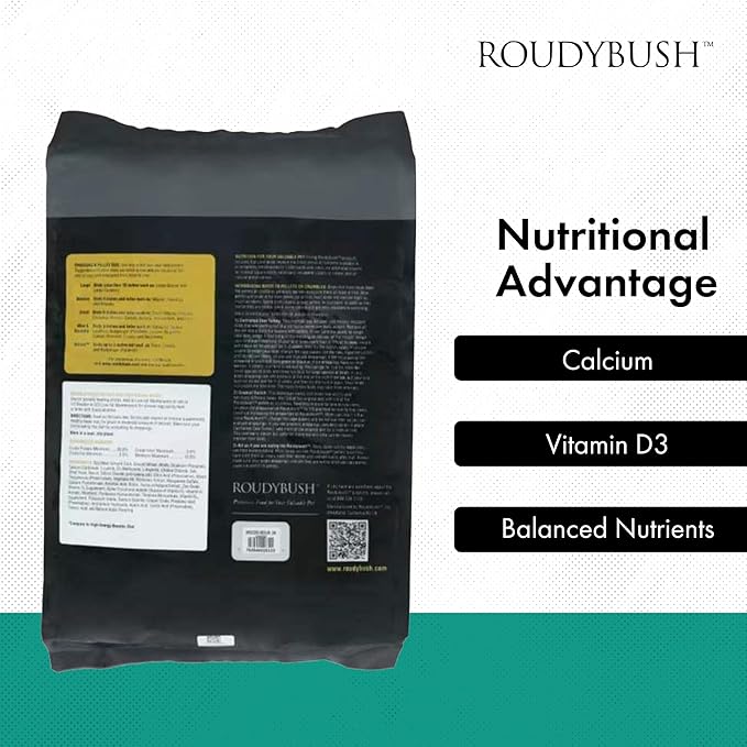 RoudyBush Breeder Food for Breeding & Weaning Birds, Pelleted Diet Made with Corn, Wheat & Soy, Daily Food for Small & Medium Parrots, Medium Pellet, 25 LB