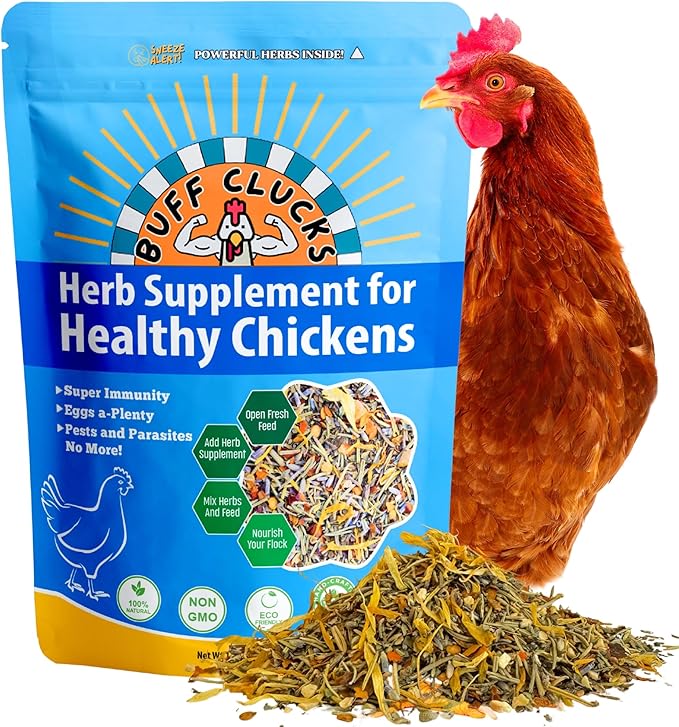 Buff Clucks Coop-Care Bundle – Herb Treat Mix 8 oz & CoopShield Natural + DE Powder | Aromatic Forage Herbs for Chickens for Nesting Boxes & Runs