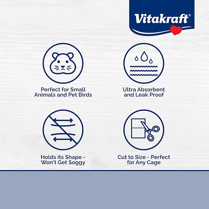 Vitakraft Paper Bird Cage Liner for Birds & Small Animals – Easy Cleanup, Odor-Free, Disposable Pet Cage Liner - Ideal for Parakeets, Cockatiels & More (4 Rolls)