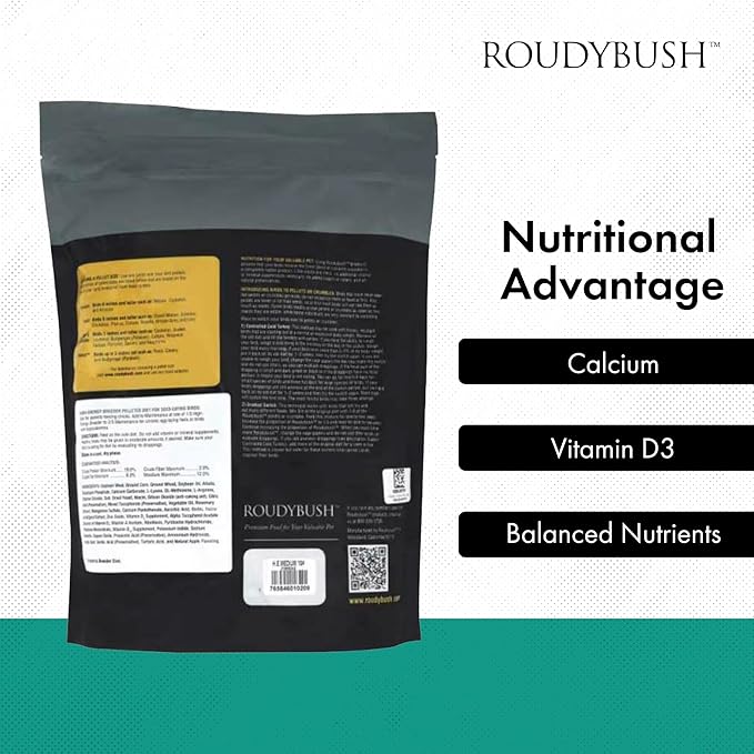 Roudybush High Energy Breeder Food for Breeding & Weaning Birds - Scientifically Formulated Bird Feed - Bird Food Pellets w/ Corn, Wheat, Soy - Nutritious & Healthy Feed for Birds (Medium, 10lb)