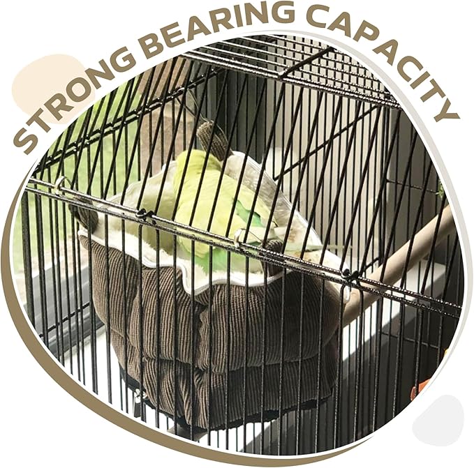 QBLEEV Bird Nest House Winter Warm Bed for Cage Hanging Hammock Soft Plush Snuggle Hut Tent, Parrot Cage Accessories Hideaway Sleeping Bed for Budgie Parakeet Cockatiel Conure Lovebird