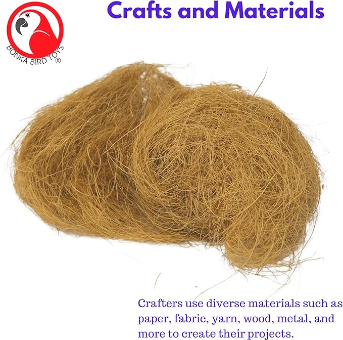 Bonka Bird Toys 3144 Coconut Fiber Bedding for Bird Nest Sterilized Natural Pet Fiber