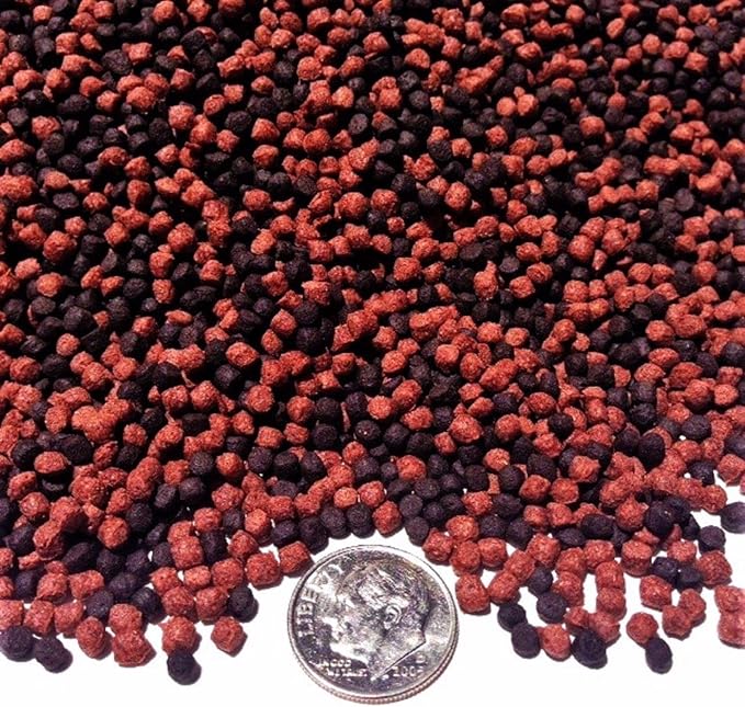 Gourmet Blend of 3mm-1/8 California Blackworm & Beef Heart Floating Pellets for Discus, Oscars, Cichlids, All Tropical Fish. GB-615 1/4-lb