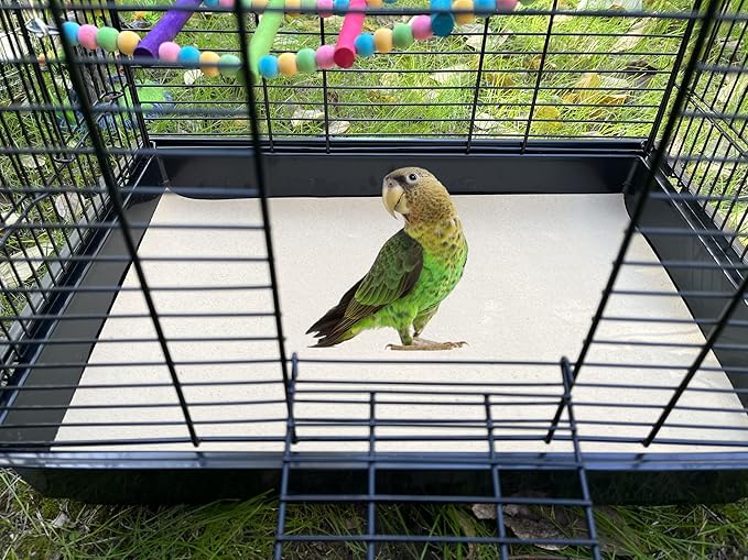 Gravel Paper for Bird Cage,BirdCage Liner Papers Cuttable Gravel Liner Sea Sand Paper Pet Animal Cages Cushion Great for Hard-Billed Birds Parrot | Clean Safe & Aids in Digestion (15 PCS - 17" x 11")