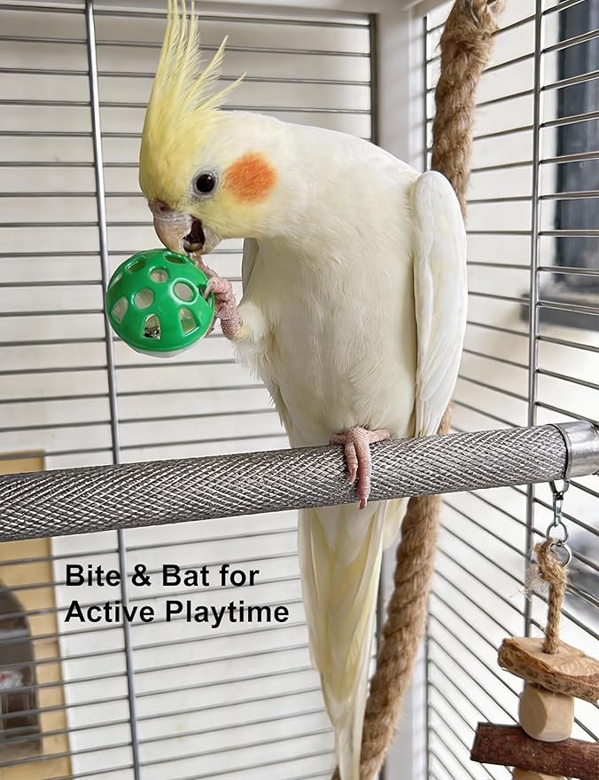 12 Pack Bird Toys, Interactive Bell Rattles and Bite Resistant Toys for Parrots, Parakeets and Small Birds