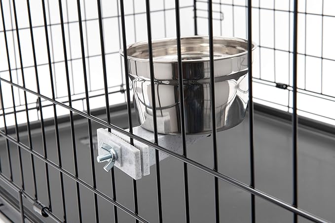 Lixit Quick Lock Cage Bowls for Small Animals and Birds. (20oz, Stainless)