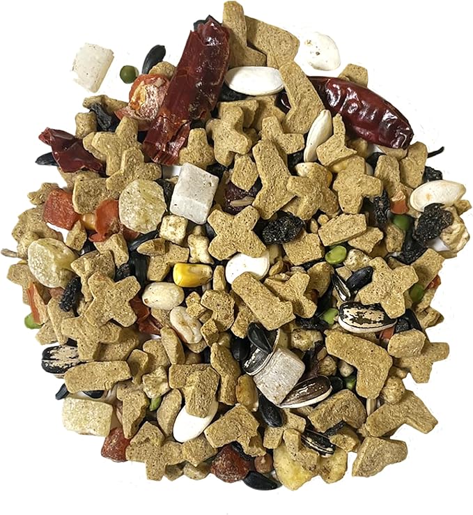 3-D Pet Products Natural Premium Parrot Food - Complete Nutritional Mix with Natural Fruits, Nuts & Veggies – 50% Fortified Pellets – No Artificial Colors