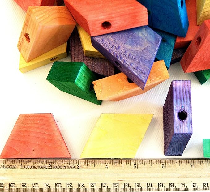 PRAKSHI 36 Wooden Blocks Parrot Bird Parts cage Toy African Grey Cockatoo c