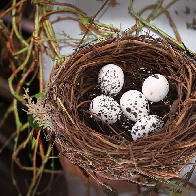 Toddmomy DIY Craft Mini Nest Set Pastel Easter Egg Decorations Bird Nest Ornament