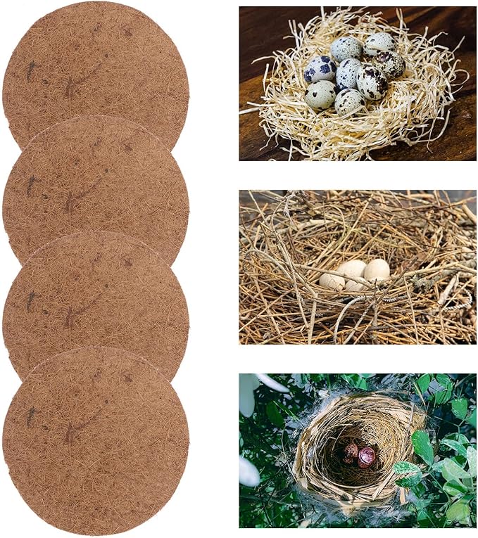 POPETPOP Pigeon Nest Mat Nesting Pads: 10PCS Bird Nesting Materials Bird Breeding Nest Bird Eggs Mat Coconut Fiber Substrate Bird Nest