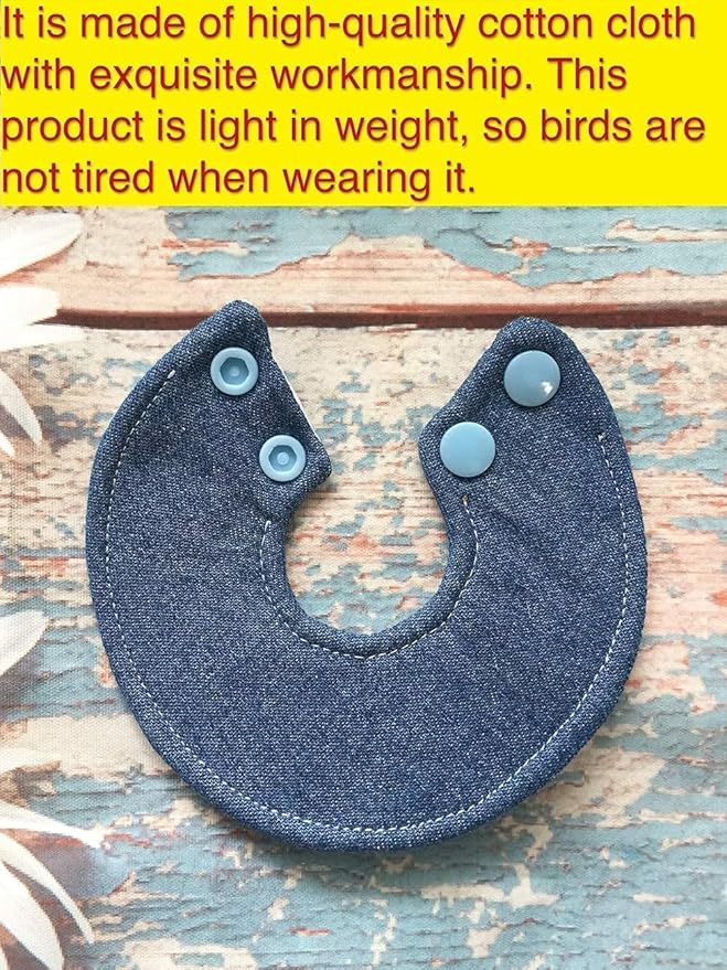 Adjustable Bird Collar - Recovery Collar Parrot Elizabeth Collar for Feather Plucking Feather Protector Shield with Soft Padded Cotton Neck Cone Anti-bite Anti-Licking Wound Healing (L,Blue)