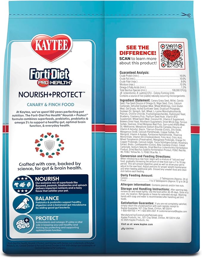 Kaytee Forti-Diet Pro Health Pet Canary & Finch Food, 2 lb