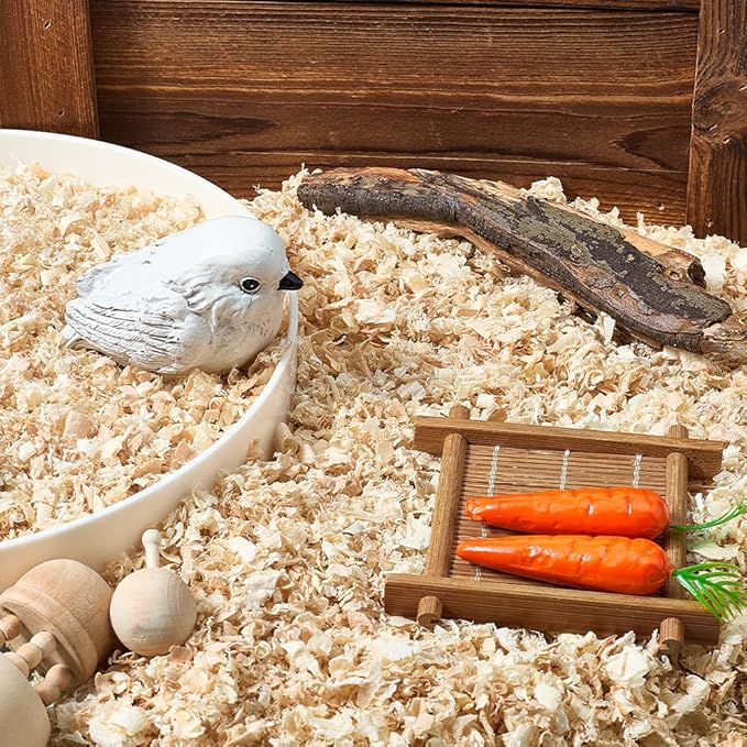 CREATCABIN 3Pcs Bird Nest Material Bird Cage Nesting Natural Wood Aspen Soft Hummingbird Canary Finch Parakeet Budgie Small Animals Bedding Building Hideouts Nests for Boxes Garden Tree Trunks 150G