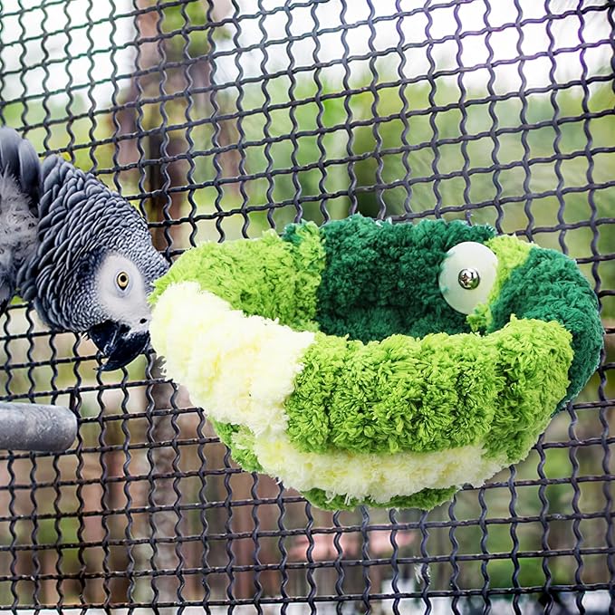 GANAZONO Cozy Plush Bird Nest for Cage Winter Bed - Warm Hanging Bird Sleeping Hut for Parakeets Lovebirds Cockatiels Conures Small Pets Breeding Bed 6.69X6.69X3.93In