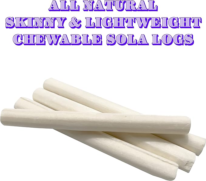 5510 Pk8 Small Sola Logs - Handcut Skinny Stick Bird Foot Toys, Made from air Dried Piece of Natural sola Wood, Lightweight, Versatile, Break Apart by Hand, Great Fun for Small and med Size pet Birds