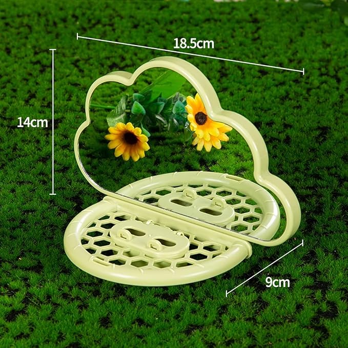 septillar Bird Mirror with Perch Stand, Bird Toys for Parakeet Cockatiel Conure Lovebirds Finch Canaries (Green)